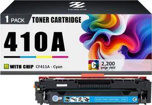 Ennovor 410A Toner Cartridges Compatible for HP 410A CF411A Cyan Toner Cartridge Work for HP Laserjet Pro M452dn M452dw M452nw M477fnw M477fdn M477fdw M377dw Printers