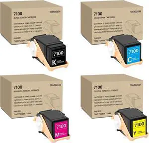 Ennovor 7100 Toner Cartridge Replacement for Xerox 106R02605 106R02599 106R02600 106R02601 Toner for Xerox Phaser 7100 7100DN 7100N Printers (Black Cyan Yellow Magenta, 4 Pack)