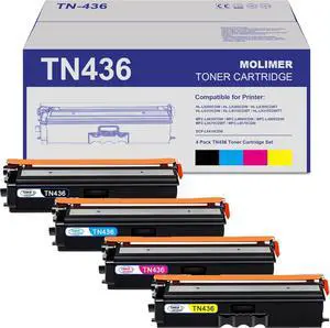 Ennovor TN436 Toner Cartridge Set 4 Pack Replacement for Brother TN436BK TN436C TN436Y TN436M 4-Color Super High Yield Toner Cartridge Set for MFC-L8900CDW Toner Cartridges