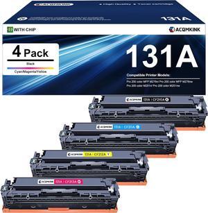 Ennovor 131A Black Cyan Magenta Yellow Toner Cartridges 4 Pack Replacement for HP 131A CF210A CF211A CF212A CF213A Pro 200 Color M251nw M251n M251 M276n M276nw Printer Ink, CF210AQ1