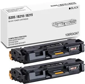Ennovor B205 B210 B215 Black High Capacity Toner Cartridge Compatible for Xerox 106R04347 Toner for Xerox B205 B205NI B205 MFP B210 B210DNI B215 B215DNI B215 MFP Printer, (2 Pack)