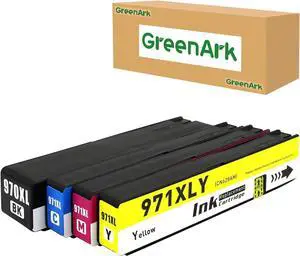 Ennovor GREENARK 970xl 971xl Ink cartridges Combo Pack 970 971 XL Replacement for Hp Officejet Pro X451dn X451dw X476dnMFP X476dwMFP X551dw X576dwMFP Printer (Black Cyan Magenta Yellow)