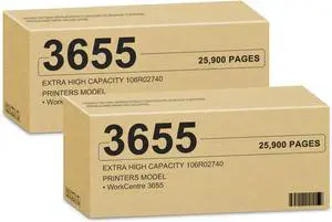 Ennovor WorkCentre 3655 Toner Cartridge Extra High Capacity Black (25,900 Pages/2 Pack) Replacement for Xerox 106R02740 Toner Cartridge Also Compatible for 106R02738 106R02736