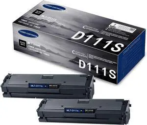 Ennovor [2-Pack, Black] MLT-D111S D111S 111S SU814AD Toner Cartridge Compatible for Samsung Xpress M2020 2020W 2022 2022W 2070 2070F 2070FW 2070W 202x 207x Series Printer