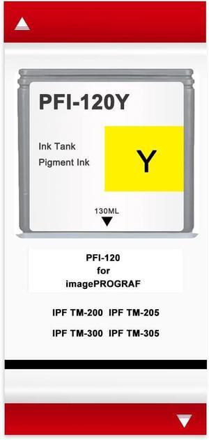 Ennovor PFI120 130ml Yellow Pigment Ink Tank Cartridge Compatible with Canon PFI-120 PFI-120Y PFI120Y for imagePROGRAF IPF TM-200 TM-205 TM-300 TM-305