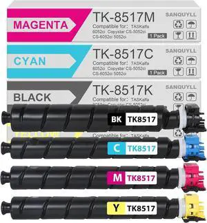 Ennovor TK-8517 Toner Cartridge Compatible for Kyocera TK-8517 TK8517 Toner Cartridge for Copystar CS-6052ci CS-5052ci TASKalfa 5052ci 6052ci Printer(1 Black 1 Cyan 1 Magenta 1 Yellow)