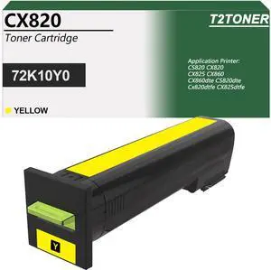 Ennovor CX820 CX825 Toner Cartridge Remanufactured 72K10Y0 Replacement for CS820 CX820 CX825 CX860 CX820dtfe CX825dtfe CX860dte CS820dte Printer (Yellow)