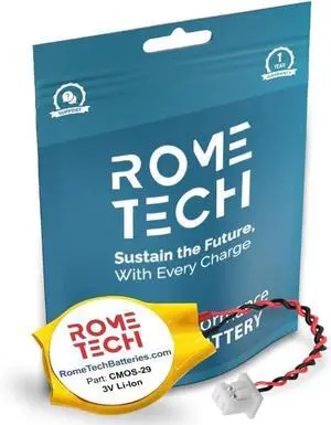 Rome Tech RTC CMOS Battery for PlayStation 2, PlayStation 3, Intel NUC 5PPYH, AsRock AM1H-ITX, H110M-ITX, H270M-ITX/ac, B550M ITX Motherboards - BIOS CMOS Battery CR2032 2 Pin Wire Cable (10-Pack)