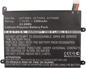 Synergy Digital Tablet Battery, Compatible with Lenovo ThinkPad 1838 Tablet, (Li-Pol, 7.4V, 3200mAh) Ultra High Capacity, Replacement for Lenovo 42T4963 Battery