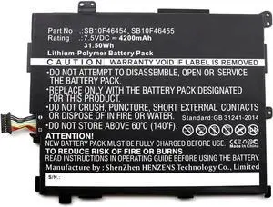 Synergy Digital Tablet Battery, Compatible with Lenovo FRU 00HW017 Tablet, (Li-Pol, 7.5V, 4200mAh) Ultra High Capacity, Replacement for Lenovo ASM SB10F46455 Battery