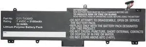 Synergy Digital Tablet Battery, Compatible with Asus Transformer Book TX300 Tablet, (Li-Pol, 7.4V, 3100mAh) Ultra High Capacity, Replacement for Asus 0B200-00310100, C21-TX300D Battery