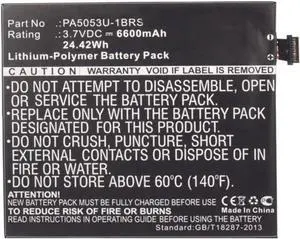 Synergy Digital Tablet Battery, Compatible with Toshiba AT205-T16 Tablet, (Li-Pol, 3.7V, 6600mAh) Ultra High Capacity, Replacement for Toshiba PA5053U-1BRS Battery