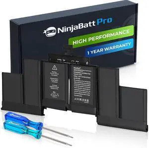 NinjaBatt Battery Replacement A1618 A1398 for Apple MacBook Pro Retina 15"" [Mid 2015 Year ONLY]  Long Lasting [11.36V/99.5Wh]