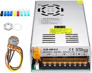 480W Switching Power Supply Adjustable Output Voltage 0-5V 12V 24V 36V 48V 60V 80V 120V Digital Display AC To DC Power Supply for Computer Lab, LED Strip Light and So on(0-220V 2A)