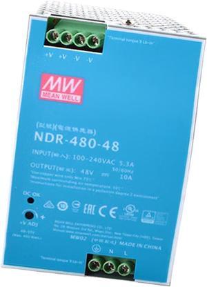NDR-480-48 48V 10A 480W Industrial Power Supply, Active PFC, Short Circuit Protection, UL508 Certified, for Automation, Control Systems