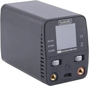 ToolkitRC P200 V2.0 Mini Desktop Power Supply 30V 10A Adjustable AC100W DC200W Charger 65W USB Fast Output IPS Color Display Desktop Power Supply
