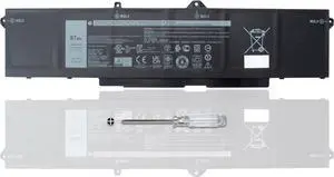 9JRV0 Laptop Battery for Dell Latitude 5521 5531 Precision 3561 3571 3581 Alienware m17 R5 AMD Series 00P3TJ 0P3TJ 0R05P0 R05P0 05RGW 53XP7 053XP7 11.4V 97Wh 8071mAh