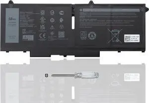 07KRV Laptop Battery for Dell Latitude 5430 5530 5330 Precision 3570 P104F P104F005 P104F006 P137G P137G004 P137G005 P137G006 Series M69D0 H4PVC Y86WG 8WRCR 078FWY 4FVJG 15.2V/58Wh/3625mAh/4-Cell