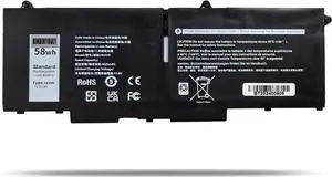 FK0VR Battery Replacement for Dell Latitude 5330 7330 7430 7530 / Latitude 5330 2-in-1/7330 2-in-1/7430 2-in-1 / P133G P134G Series FKOVR 8H6WD 293F1 01VX5 404T8 51R71 8P81K 15.2V 58Wh