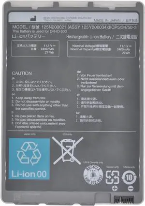 125N100050 125N200021 125Y200034 3ICP5/34/50-3 11.1V 2400mAh 27Wh Laptop Battery Replacement for FUJIFLIM DR-ID 670 DR-ID 600 Detector