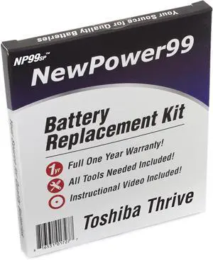 Battery Replacement Kit with Battery, Video Instructions and Tools for Toshiba Thrive