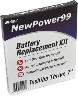 NP99sp NewPower99 Battery Replacement Kit with Battery, Video Instructions and Tools for Toshiba Thrive 7