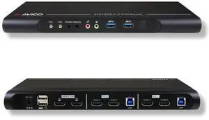 Avico Dual Monitor KVM Switch 2 Computers 2 Monitors- HDMI 2.0 & USB 3.0-EDID Emulation-4K@60Hz, 1440p@144Hz, 1080p@240Hz - Compatible with Laptops, Desktops, Windows,Mac OS M1/M2/M3, Linux, Ubuntu