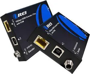 OREI 4K HDMI Extender Over Ethernet With KVM - 4K@60Hz Up To 230 Feet Over CAT 6/7 - USB 1.1 Keyboard And Mouse Support, Loop Out, Power Over Cable