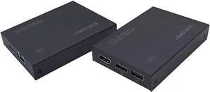 Monoprice HDMI Over IP KVM Extender - H.265 Video Compression, Supports Cat5e and Cat6, Extend up to 150 Meters (492 Feet) 1920x1200@60Hz, YCbCr 4:4:4, Up to 6.75 Gbps - Blackbird Series