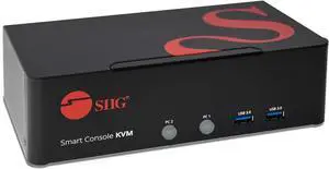 SIIG 2-Port DVI Dual-Link KVM Switch Smart Console with USB 3.0 Multi-Media (CE-DV0111-S1)