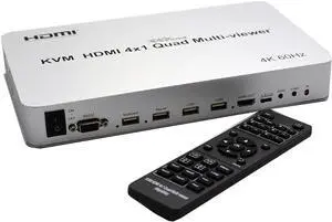 QV401K KVM 4K 60HZ HDMI 4x1 Quad Multi-Viewer Supports RS232 Control and PIP