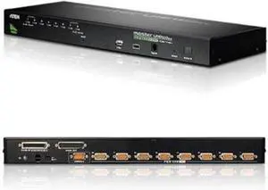 ATEN 8-Port USB/PS2 Combo KVM Switch with USB Peripheral Support CS1708A (Black)