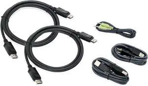 IOGEAR Dual View DisplayPort, USB KVM Cable Kit with Audio (TAA), 6-Foot G2L9202UTAA3