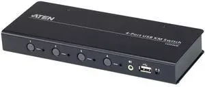 Aten 4 Port USB KVM Switch 4-Port USB KM Switch, Black, CS724KM-AT (4-Port USB KM Switch, Black)