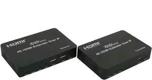 HT005 4K 150M HDMI KVM Extender Over IP Transmit 4k 30hz HDMI Signal Plus KVM (Keyboard and Mouse) up to 492ft by CAT6 Cable