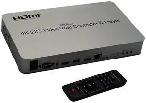 TW23 2x3 4K 60HZ HDMI Video wall controller TV wall processor (one HDMI input and 6 HDMI outputs) with USB media player