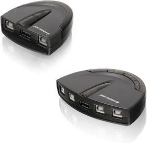 IOGEAR 2 Port and 4 Port USB 2.0 Switch - Auto Printer Switch - Manual or Auto Controlled - LED Indicator - Plug n Play GUB231 - GUB431
