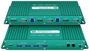 Ennovor kvm Switch displayport hdmi 240hz Hotkey Switching kvm Switch 2 Monitors 2 Computers displayport hdmi 1440P 120Hz 144hz 240hz Dual Monitor kvm Switch dp hdmi FreeSync G-SYNC