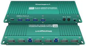 Ennovor Displayport kvm Switch 2 Monitors 2 Computers 4K 165Hz PC Switch 2 Monitors 2 Computers dp 1440P 120Hz 144Hz 165Hz 175Hz 240hz KVM Switches displayport Dual Monitor FreeSync G-SYNC