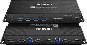 Ennovor Hdmi kvm Switch 2 Monitors 2 Computers 4k 144hz edid emulators hotkey Switching kvm Switch hdmi Dual Monitor 2 Computer edid Extended Display 1440p 120hz 144hz