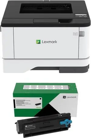 LEXMARK MS431DN Laser Printer - Monochrome - 42 ppm Mono - 2400 dpi - Automatic Duplex Print - 100 Sheets Input - Gigabit Ethernet (29S0050) Bundle with 55B1000 Black 3K Yield Toner Cartridge