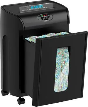 Woolsche Paper Shredder, 16-Sheet Cross Cut with 4.76-Gallon Pull Out Basket, P-4 Security Level, 3-Mode Design Shred Paper and CD/Credit Card, Durable&Fast with Jam Proof System Shredder for Office