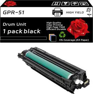 Ennovor GPR-51 Drum Unit Compatible for Canon imageRUNNER Advance C250iF C255iF C350iF C350P C355iF Printers, with Chip, High Yield 37200 Pages, Clear Printing (Black)