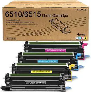 Ennovor Phaser 6510 Workcentre 6515 Drum Unit Cartridge Replacement for Xerox 108R01417 108R01418 108R01419 108R01420 Drum Unit Cartridge Compatible for Xerox Phaser 6510 Workcentre 6515 Printer