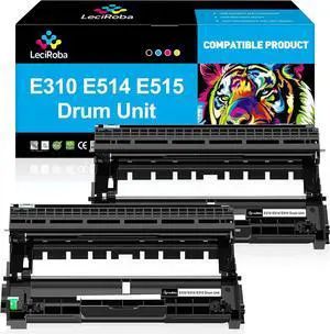 Ennovor LeciRoba E310 E514 E515 Compatible Drum Unit Replacement for Dell E310dw E514dw E515dw E515dn E515 E514 Printer (Dell PVTHG, 593-BBKD, P7RMX) 12,000 Pages, 2-Black
