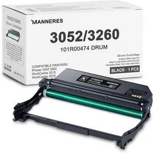 Ennovor Phaser 3052/3260 WorkCentre 3215/3225 Drum Cartridge (1-Pack, Black): 101R00474 Drum Unit Replacement for Xerox Phaser 3052 3260 WorkCentre 3215 3225 Printer, 10,000 Pages