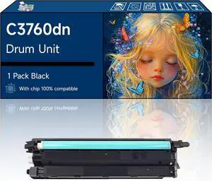 Ennovor C3760dn C3765dnf Drum Unit Compatible with Dell C3760n C3760dn C3765dnf Color Printers, High-Yield Vibrant Colors, Sharp Text, Easy Installation, Perfect for Home & Office Use (1 Pack Black)