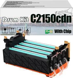 Ennovor C2150cn C2150cdn 330-3108 Y459D KGR81 Imaging Drum Kit, Compatible for Dell 1320c 2150cdn 2150cn 2130cn 2135cn 2155cdn 2155cn Printers [High Print Volume with Chip] 1 Set