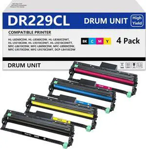 Ennovor DR-229CL Drum Unit 4 Pack High Capacity Compatible for DR229 DR229CL Drum Unit for MFC-L3780CDW MFC-L3720CDW HL-L3220CDW HL-L3280CDW HL-L3295CDW Printer Drum (Toner not Included)