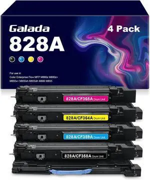 Ennovor Galada Remanufactured 828A 828 A Imaging Drum Unit Replacement for HP CF358A CF359A CF364A CF365A for Color Enterprise M855dn M855x+ M855xh Printer 4 Pack (1BK+1C+1Y+1M)